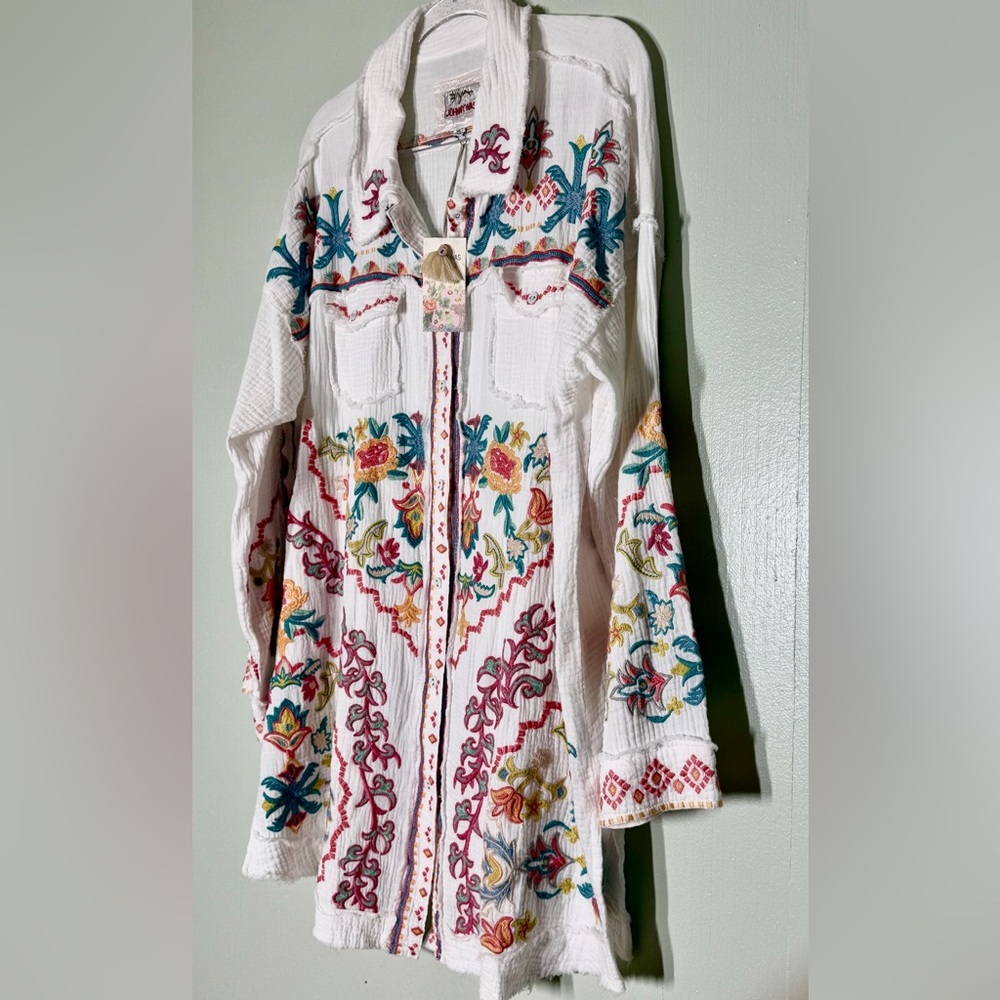 NWT Johnny Was Toyah Embroidered Blouse Top Sz XL - Picture 6 of 11